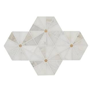 MSI Elegante White Pinweheel 12 in. x 11 in. x 8mm Stone Metal Mesh-Mounted Mosaic Tile (1 sq. ft... | The Home Depot