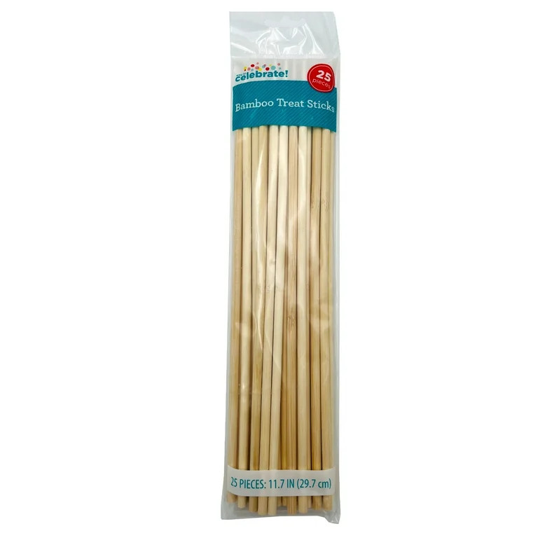 Way to Celebrate! 11.7 inch Bamboo Treat Stick, 25-Count | Walmart (US)
