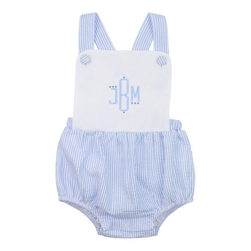 Blue And White Seersucker Bubble | Cecil and Lou