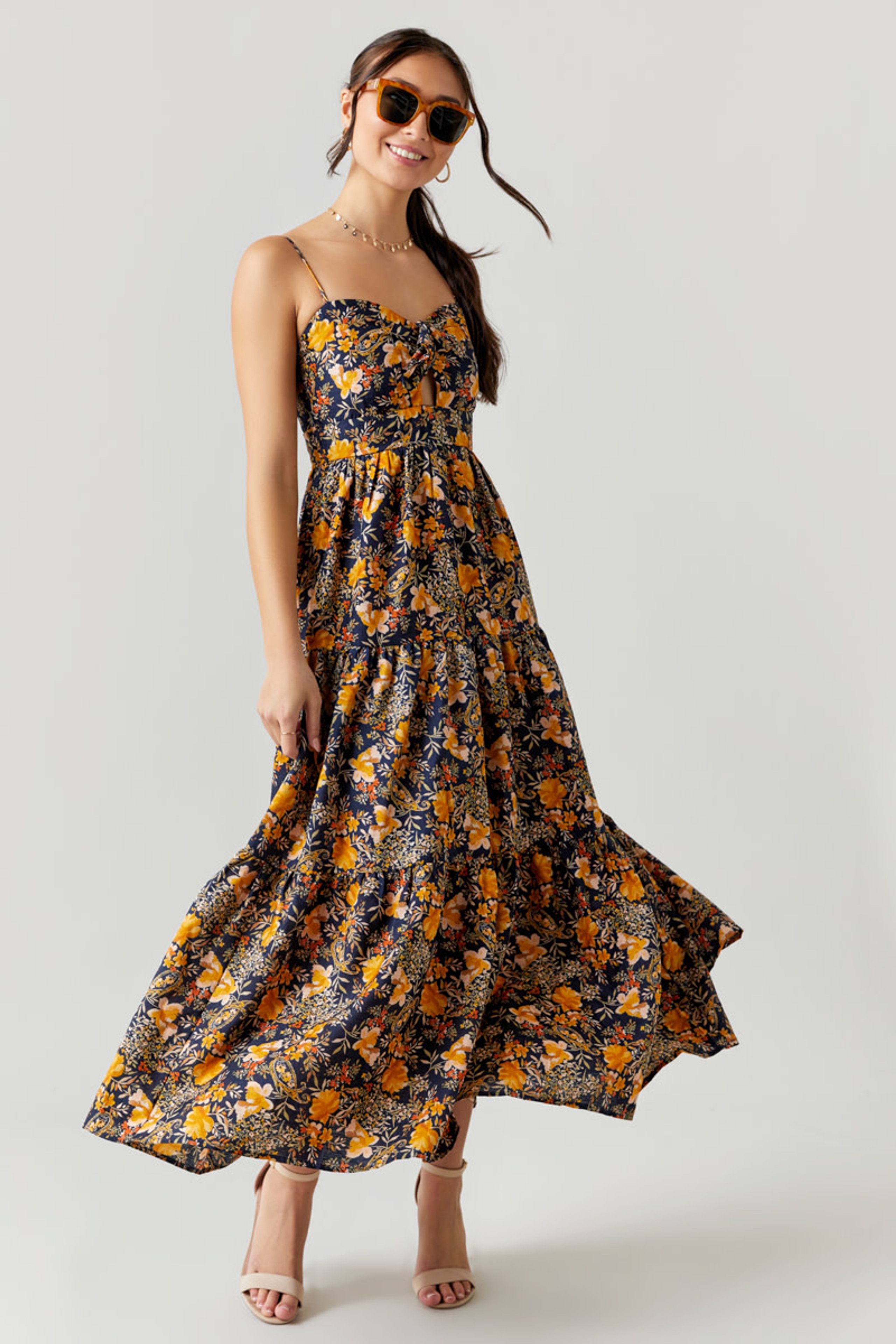 Juliane Floral Printed Midi Maxi Dress | Francesca's