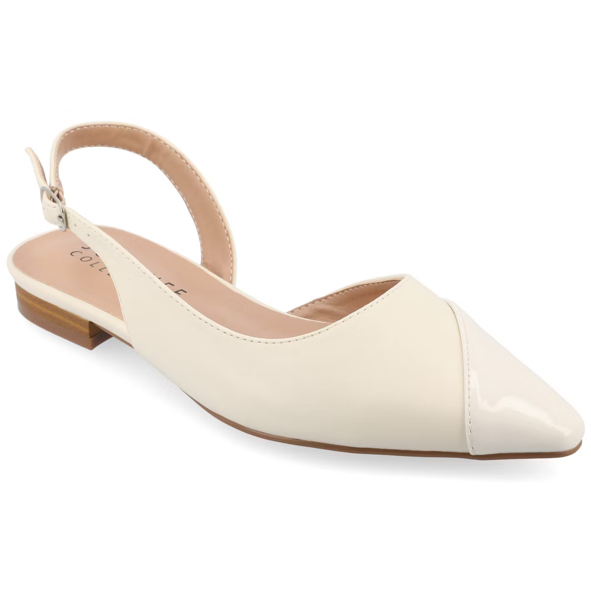 Journee Collection Womens Need BLUE Tru Comfort Foam Sling Back Pointed Toe Flats, 7.5 Ivory | Target
