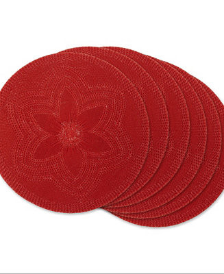 Floral Woven Round Placemat, Set of 6 | Macy's