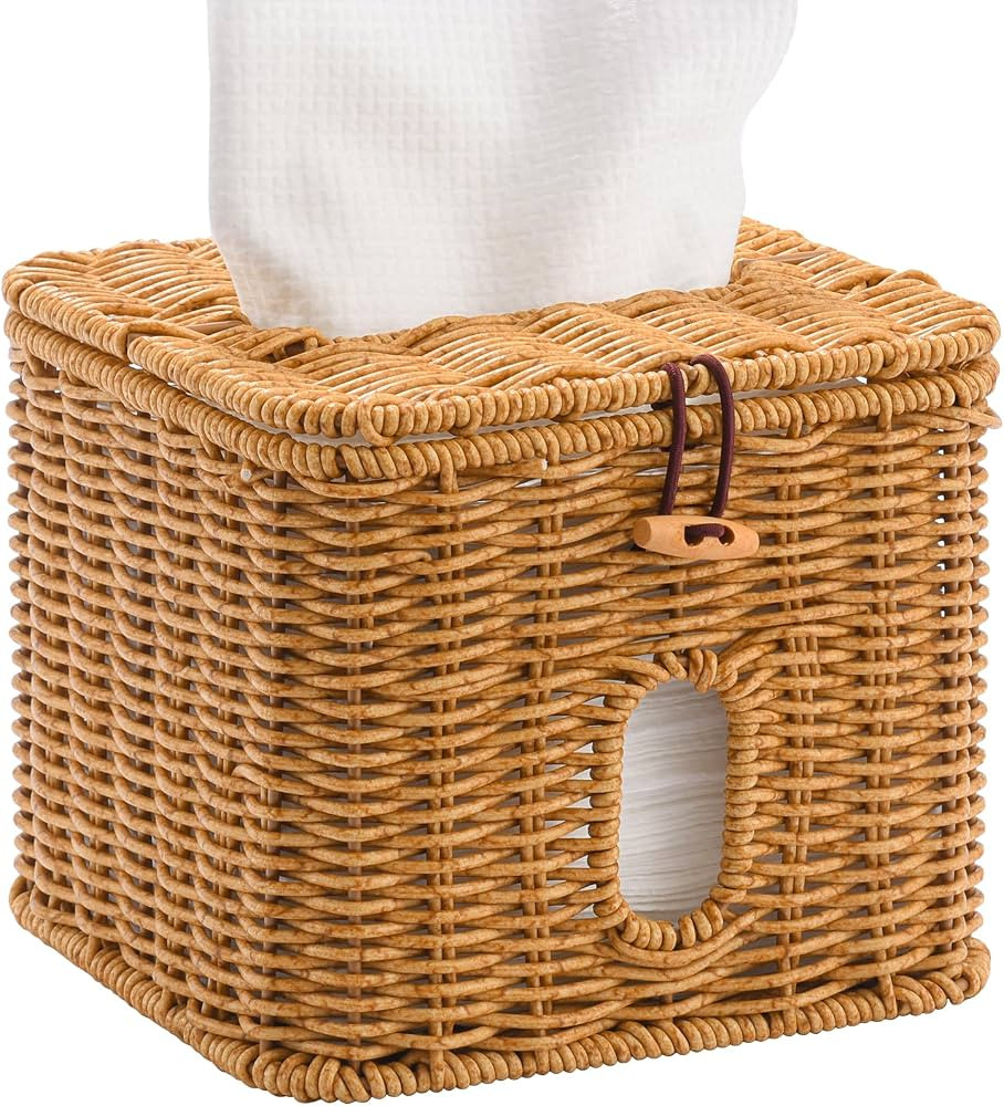 Hordely Facial Clean Skin Club Face Towels Holder for Bathroom, Plastic Rattan Disposable Face To... | Amazon (US)