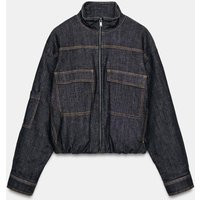 Zara - High-Neck Puffer Bomber Jacket - Black - Xl - Woman | Zara UK