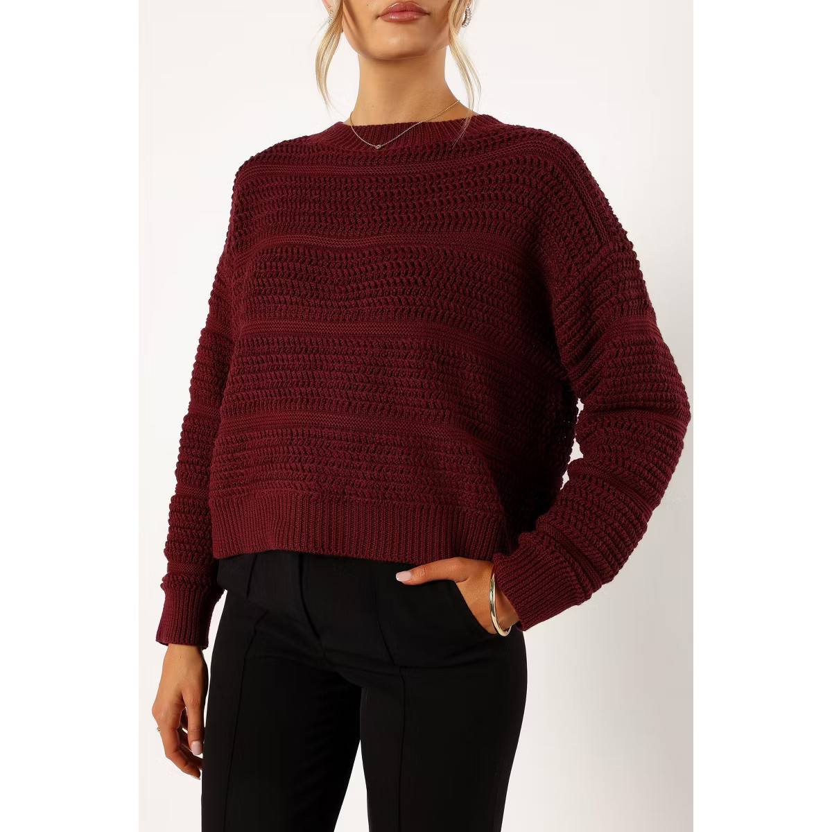 Petal and Pup Womens Nancy Crewneck Textured Knit Sweater | Target