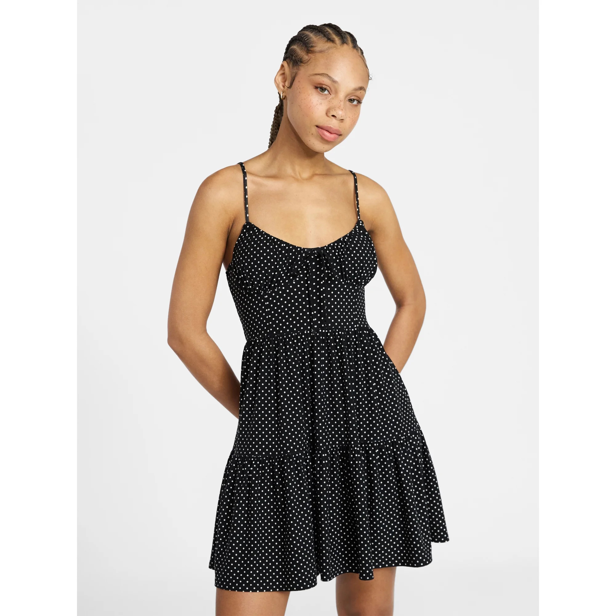 No Boundaries Tiered Mini Dress, Women's & Women's Plus XXS-4X | Walmart (US)