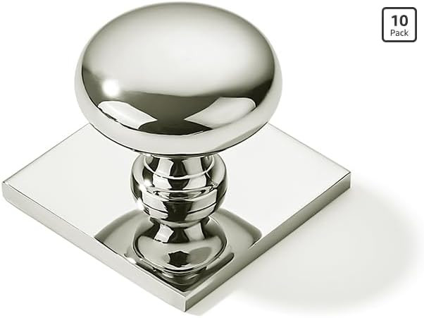 khtumeware 10 Pack 1-1/2 Inch Diameter Polished Nickel Cabinet knobs with Backplate,Vintage Backp... | Amazon (US)