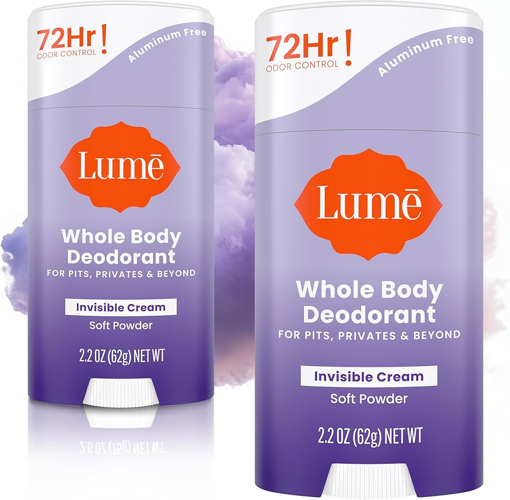 Lume Whole Body Deodorant - Invisible Cream Stick - 72 Hour Odor Control - Aluminum Free, Baking ... | Amazon (US)