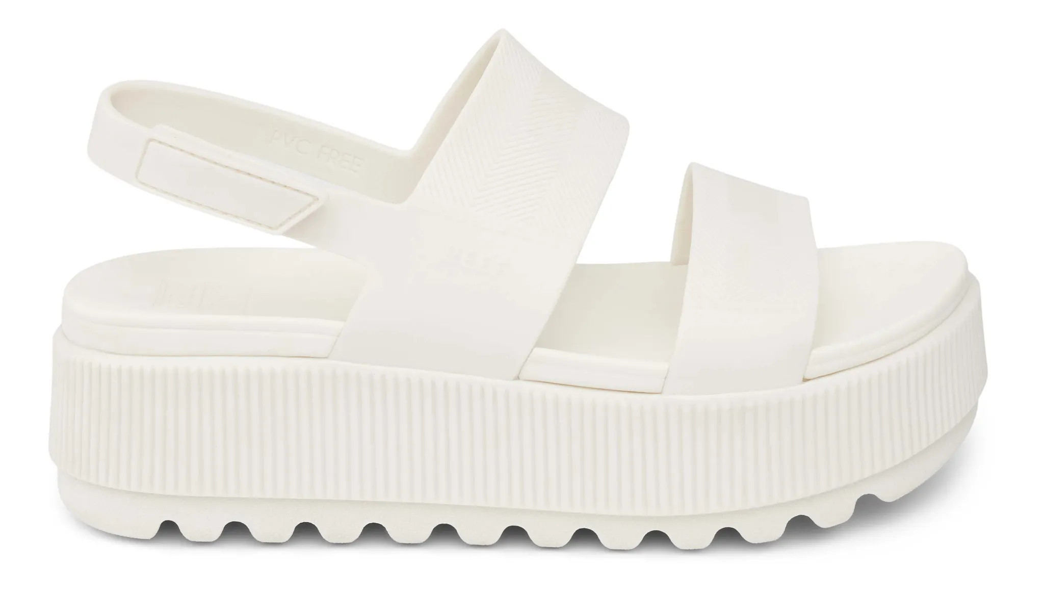 Women's Reef® Water Vista Higher :: The extra pair you take on vacation. The Water Vista Higher is an elevated platform sandal with unexpected water-friendly properties and a lightweight feel. - White / White, Size: 10, Medium | Footwear - Road Runner Sports | Road Runner Sports