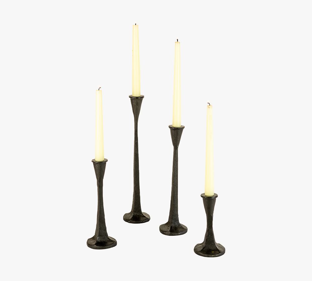 Rena Taper Cast Iron Candle Holders - Set of 4 | Pottery Barn (US)