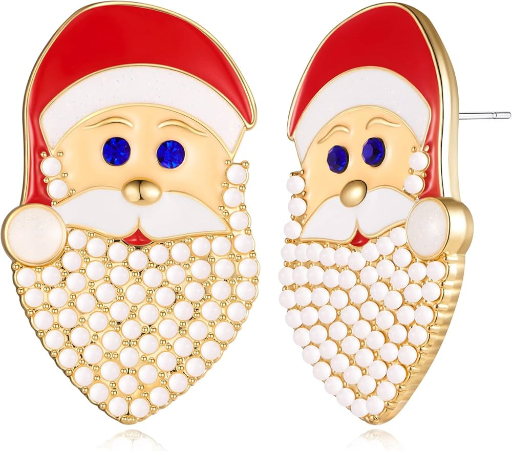 TOVABA Christmas Earrings for Women, Xmas Bow Reindeer Car Snowman Snowflake Colorful Christmas Blac | Amazon (US)