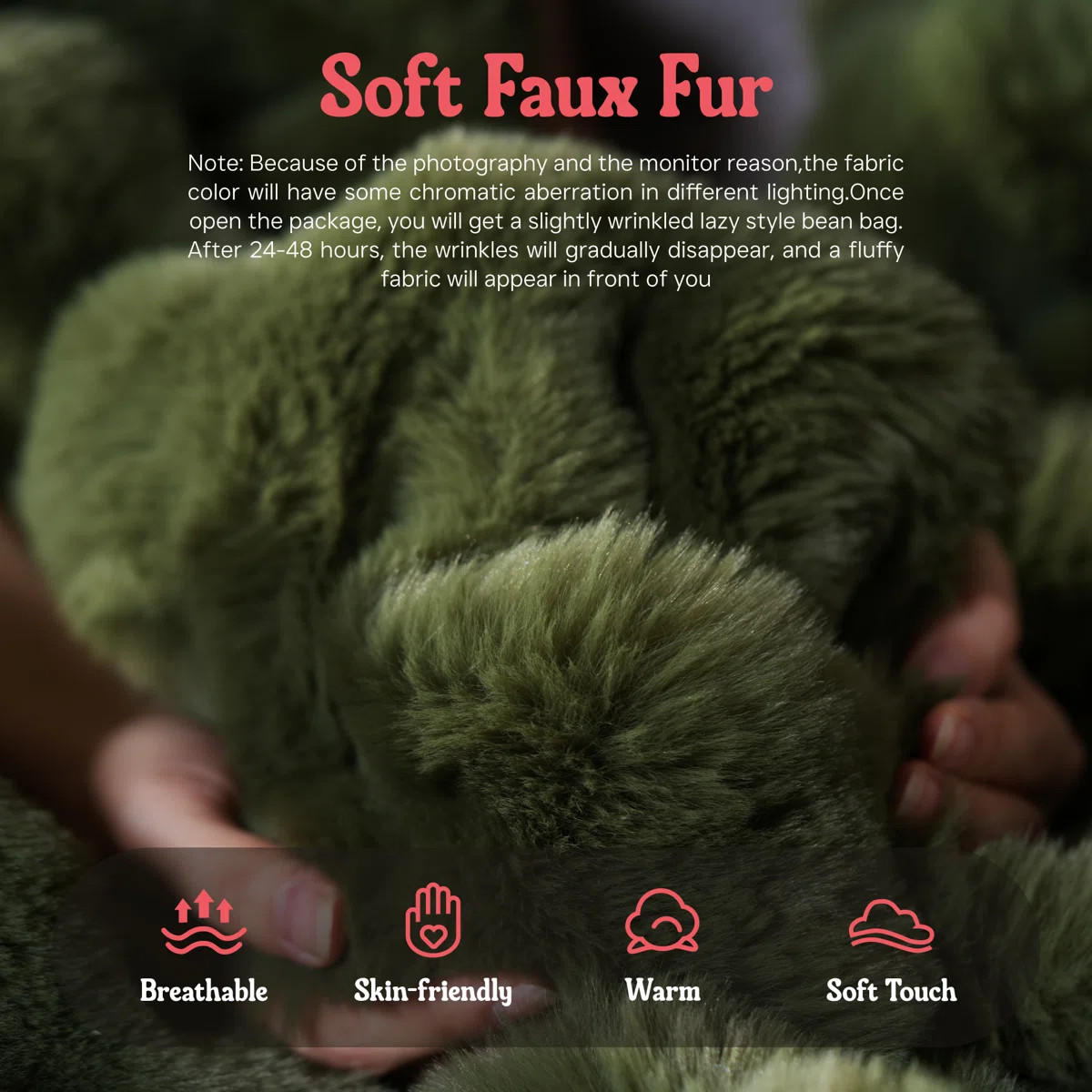 Trule Bean Bag Chairs For Adults Giant Beanbag Chair Sofa Memory Foam Bean Bag Chair Faux Fur Fir... | Wayfair North America