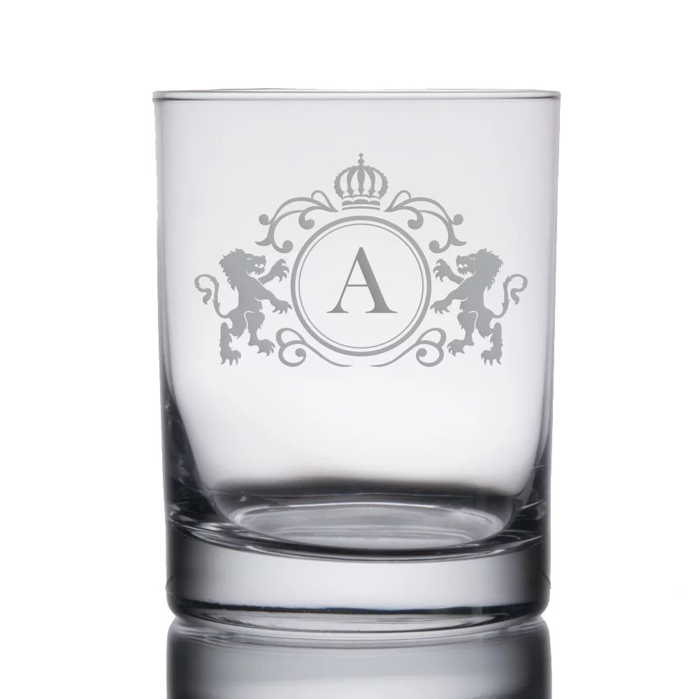 Monogrammed Initial Heavy Base Double Rocks Old Fashioned Whisky Glass (A) (Set of 4) - Walmart.c... | Walmart (US)
