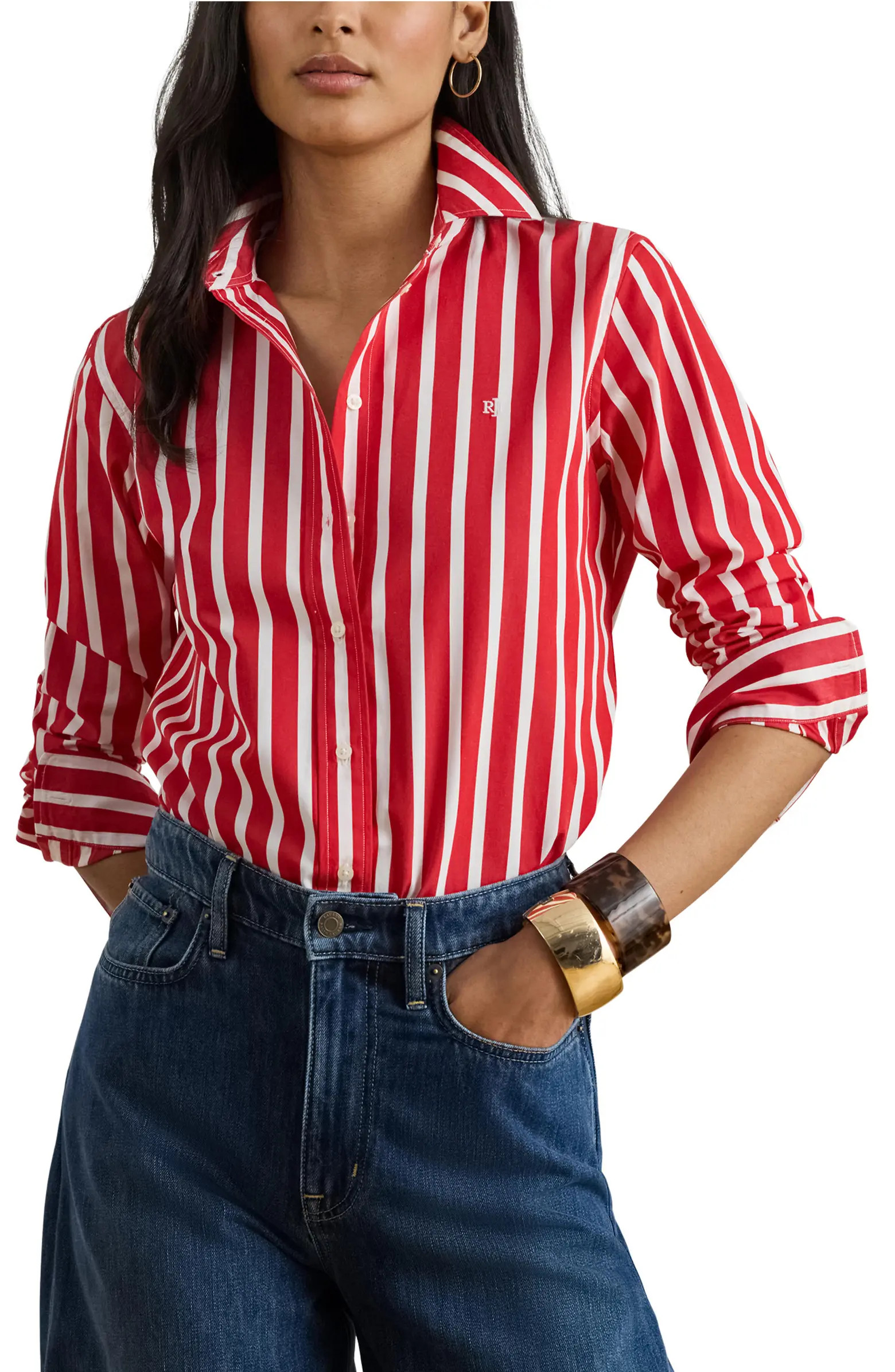 Vertical Stripe Broadcloth Button-Up Shirt | Nordstrom