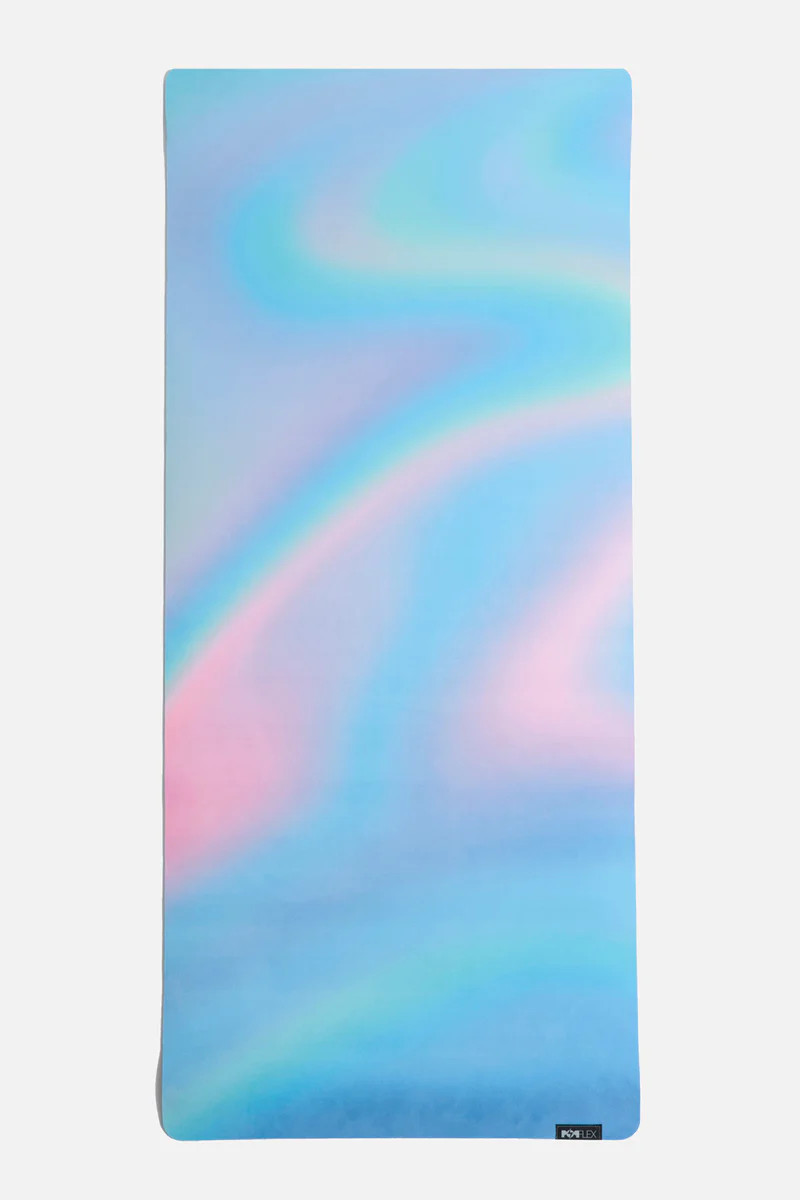 Super Wide 32” Vegan Suede Yoga Mat - Holographic | POPFLEX