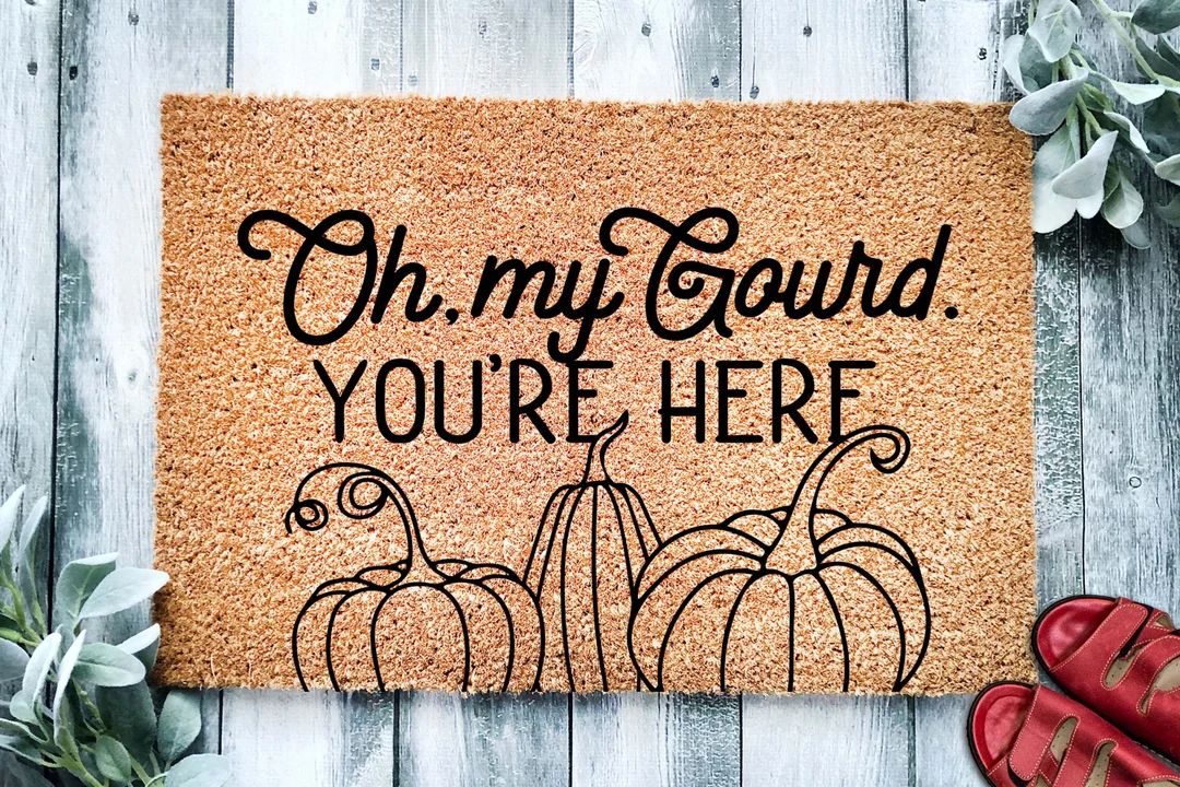 Oh My Gourd You're Here Door Mat  Fall Decor  Fall - Etsy | Etsy (US)