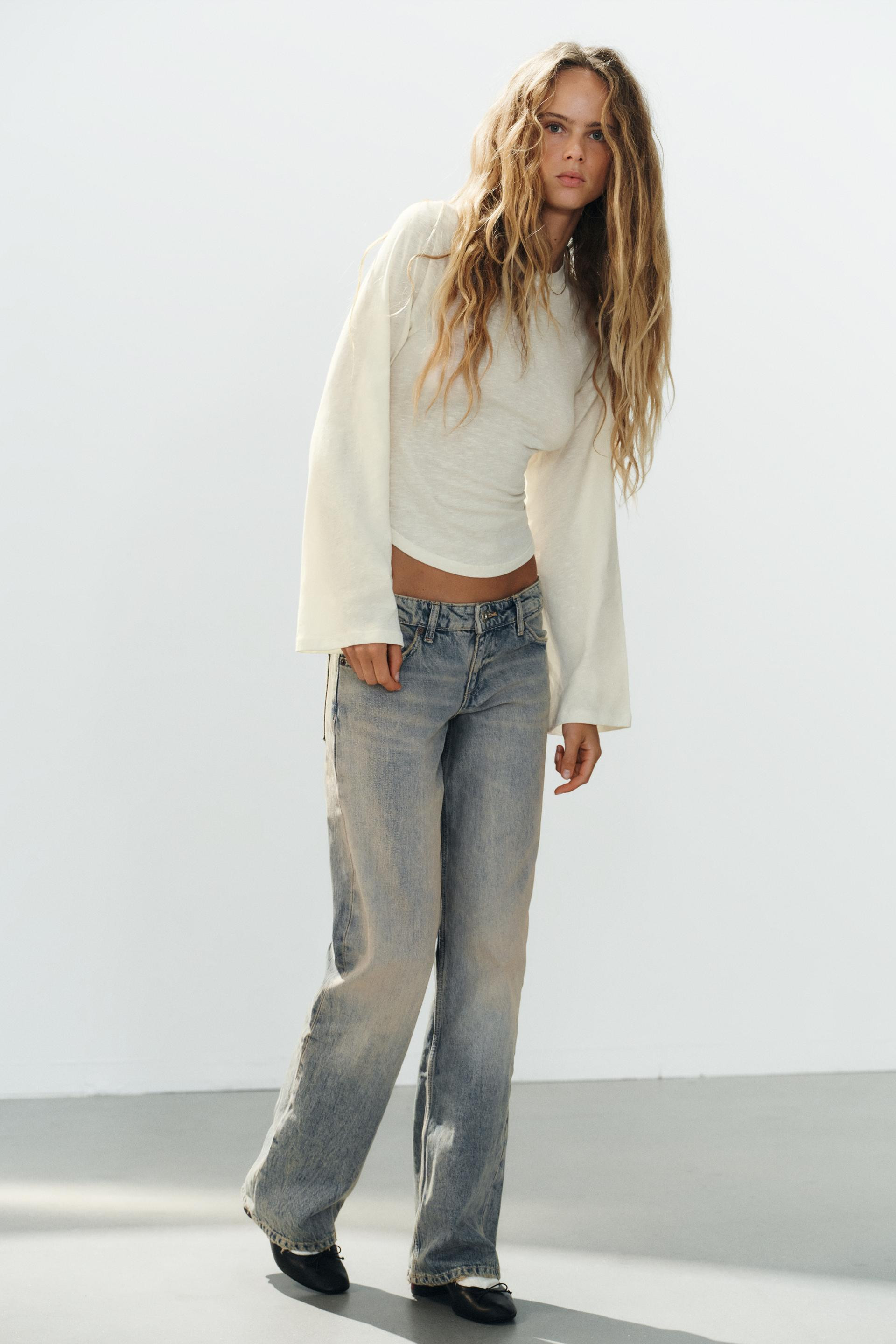 Zara - Crew Neck T-Shirt - Ecru - S - Woman | Zara US