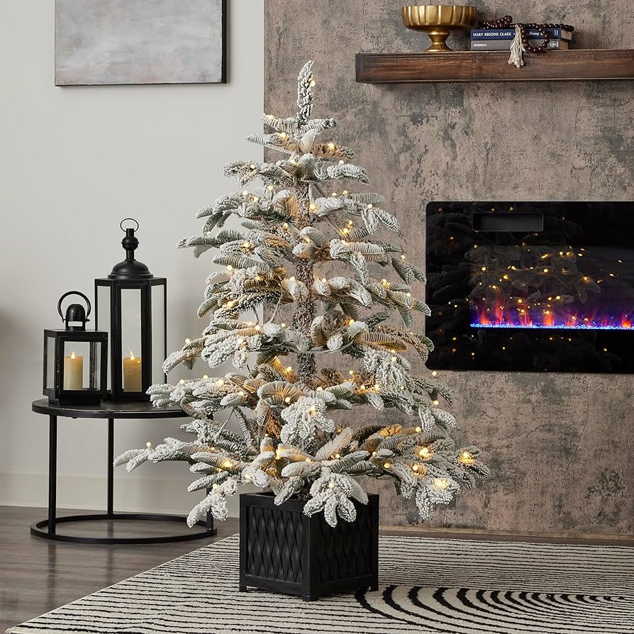 Seasonal LLC Jackson Flocked 4ft Artificial Pine Tree - Potted | Amazon (US)