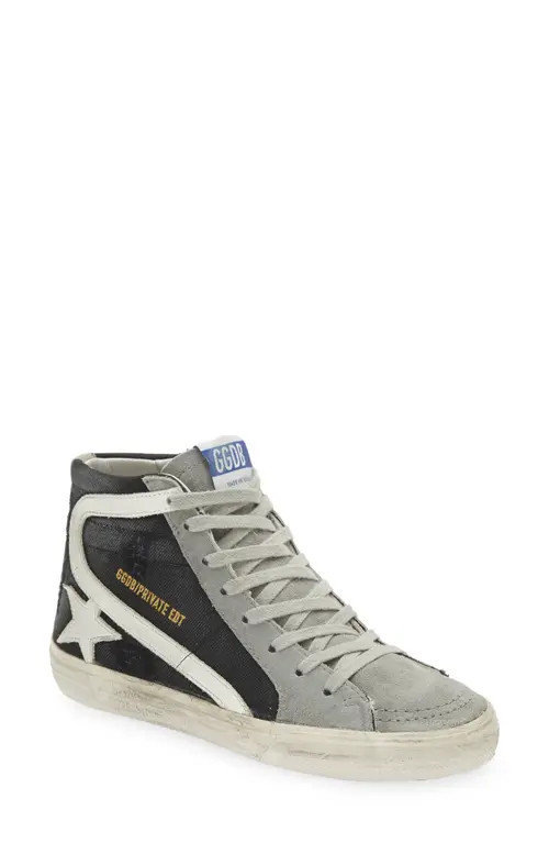 Golden Goose Slide High Top Sneaker in Distressed Grey Denim/White at Nordstrom, Size 5Us | Nordstrom