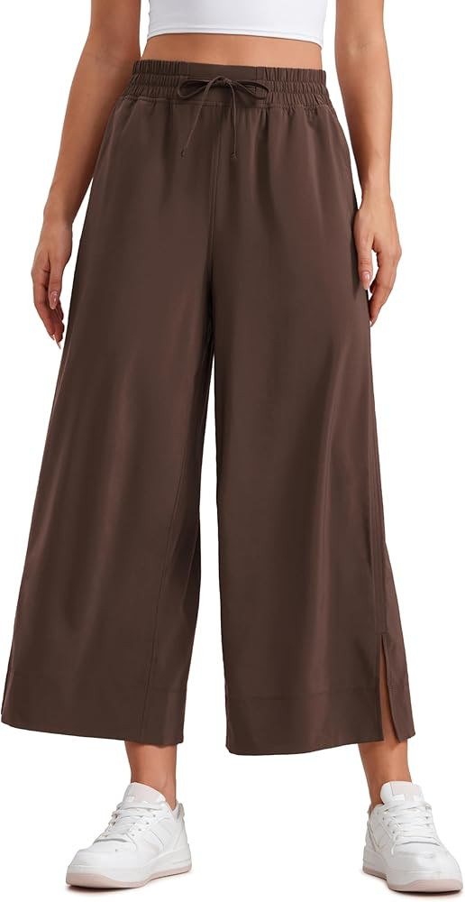 CRZ YOGA Lightweight Wide Leg Cropped Pants for Women 25" High Waisted Loose Casual Lounge Travel... | Amazon (US)