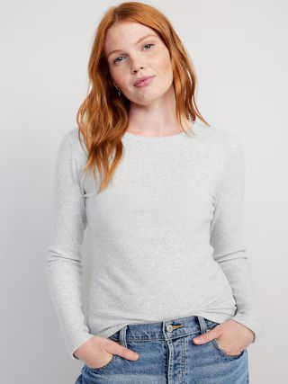 Plush Long-Sleeve Crew-Neck T-Shirt for Women | Old Navy (US)