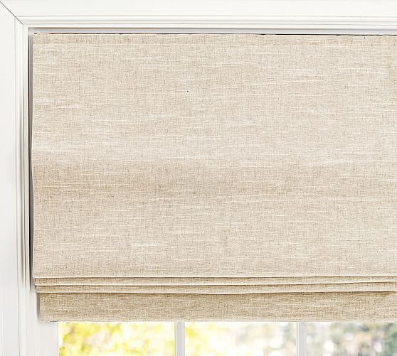 Emery Linen/Cotton Cordless Roman Shade - Oatmeal | Pottery Barn (US)