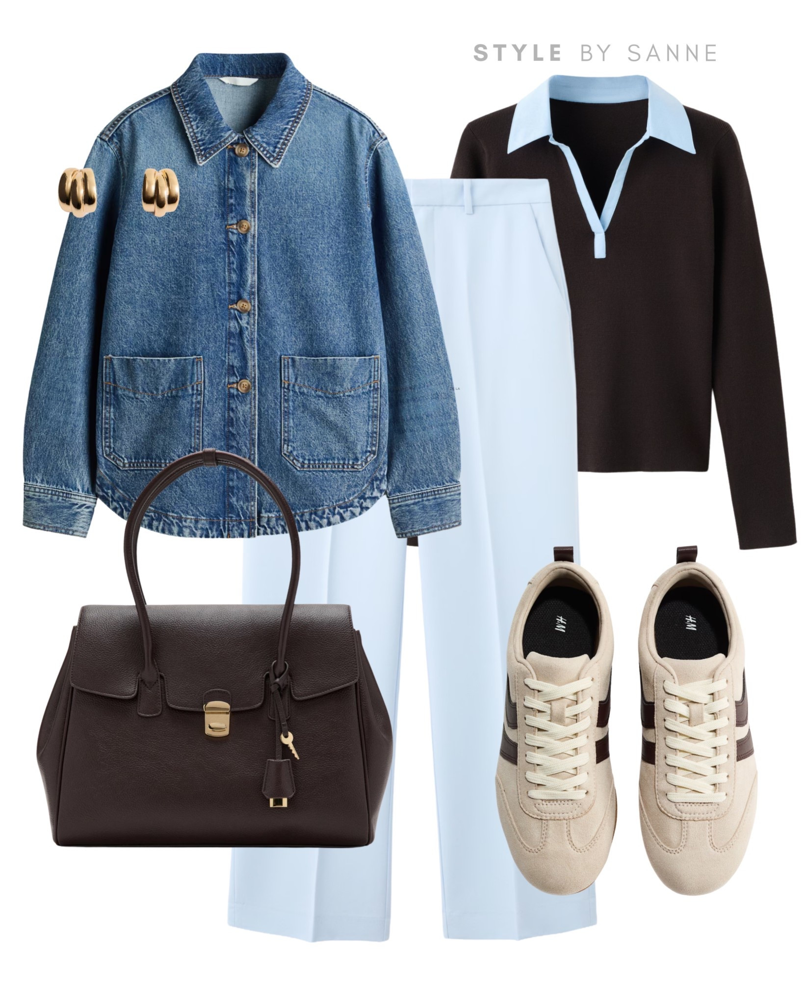 A timeless camel trench layered over a soft light blue knit and tailored black trousers creates a clean, effortless look. Finished with suede sneakers, a casual cap and a sleek black tote for relaxed everyday style.🩵

#LTKworkwear #LTKspring #LTKstyletip
