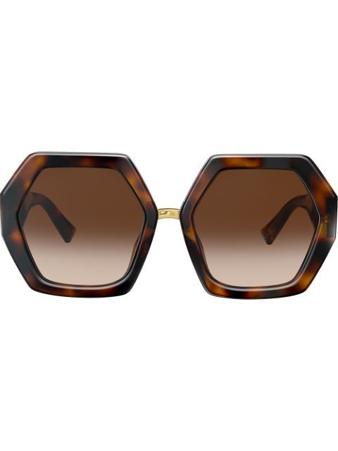 hexagonal Vlogo oversized sunglasses | Farfetch (US)