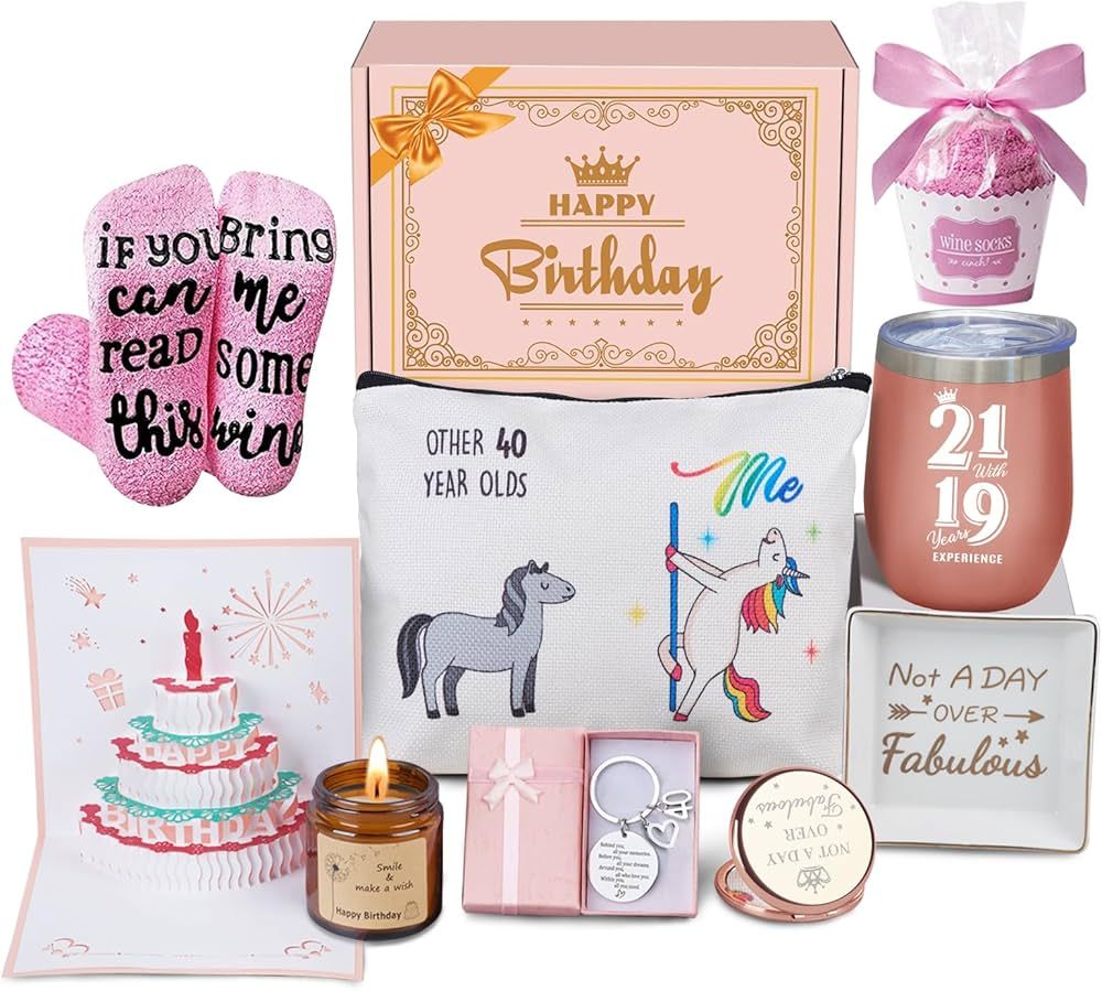 40th Birthday Gifts For Women, Happy 40th Birthday Gifts Basket For Her Best Friend Mom Sister Wi... | Amazon (US)