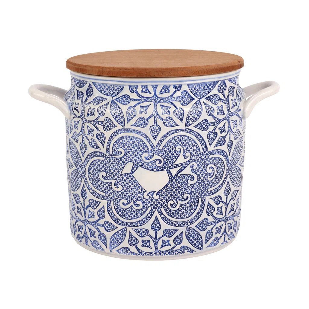 Uccello Blu Stoneware Jar | Wayfair North America
