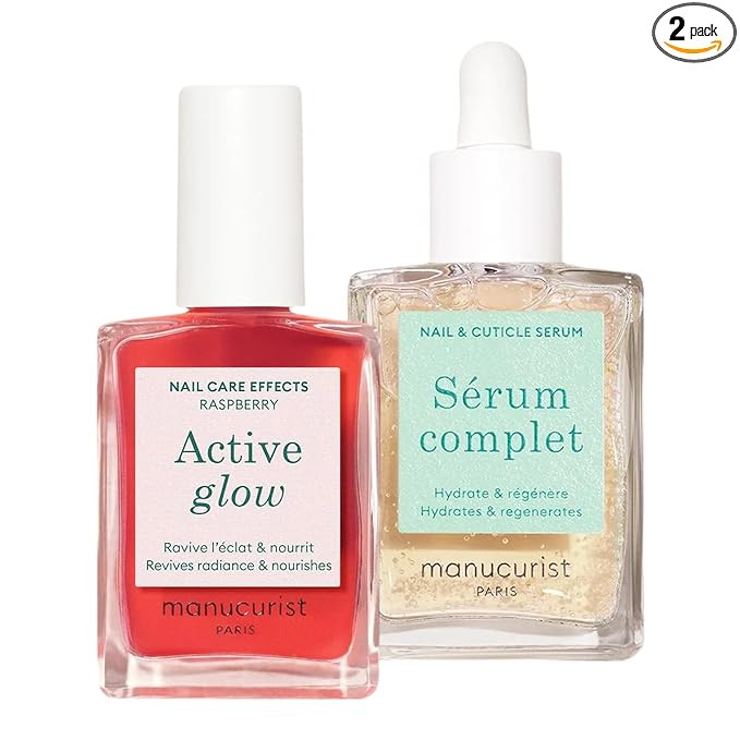 Manucurist Healthy Glow Duo - Active Glow Raspberry (Pink) Repairing Nail Polish Care & Complete ... | Amazon (US)