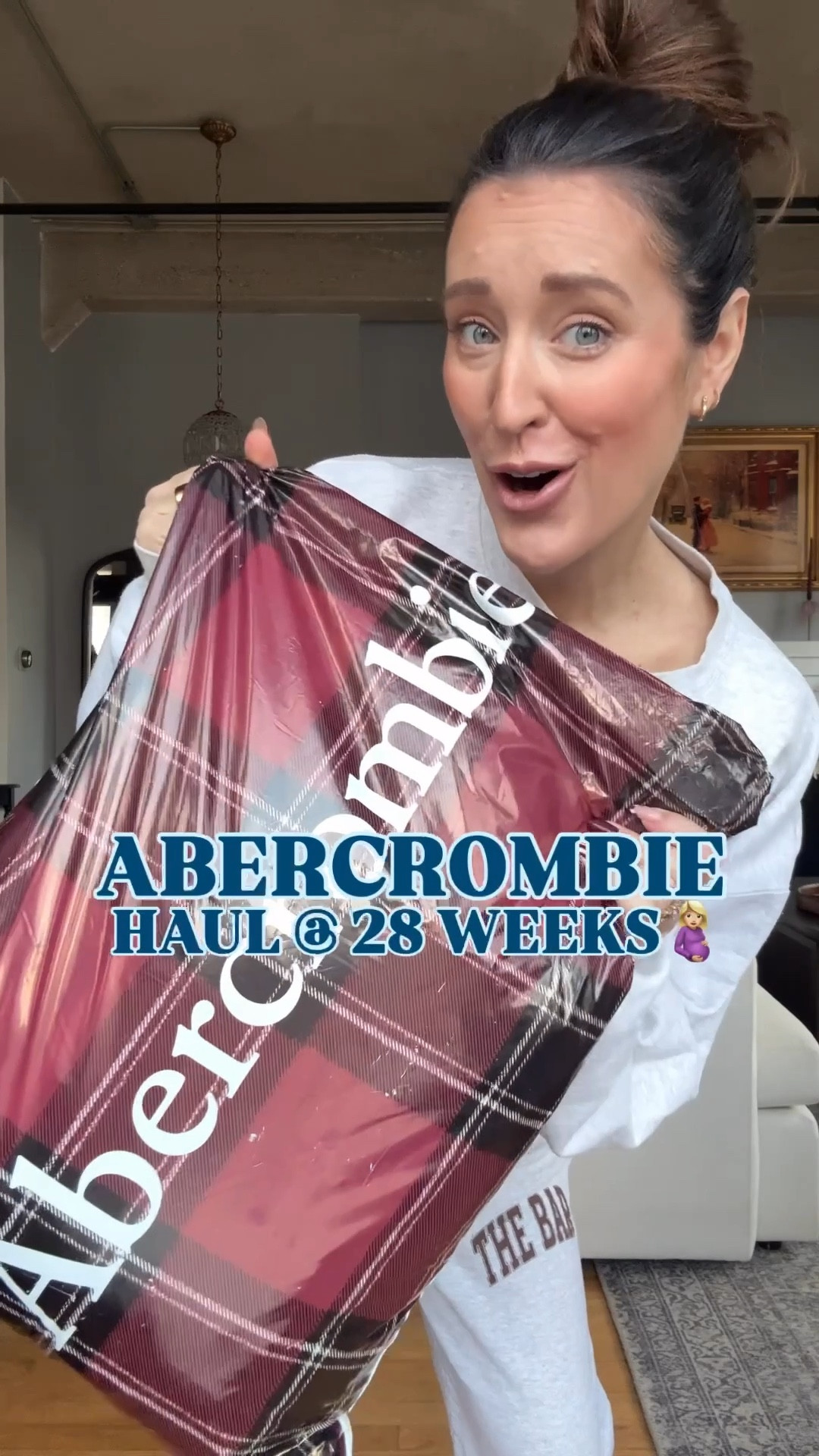 Abercrombie haul- I should have sized up 3 sizes from my pre pregnancy size (28 weeks). I got my true prep pregnancy size in the maternity jeans. 