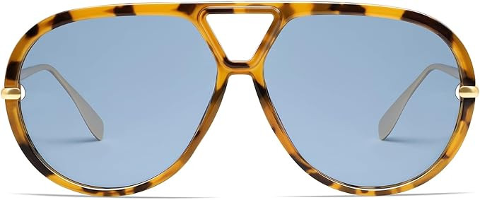 VANLINKER Oversized Trendy Polarized Aviator Sunglasses for Women Men Retro Round Sunglasses Vint... | Amazon (US)