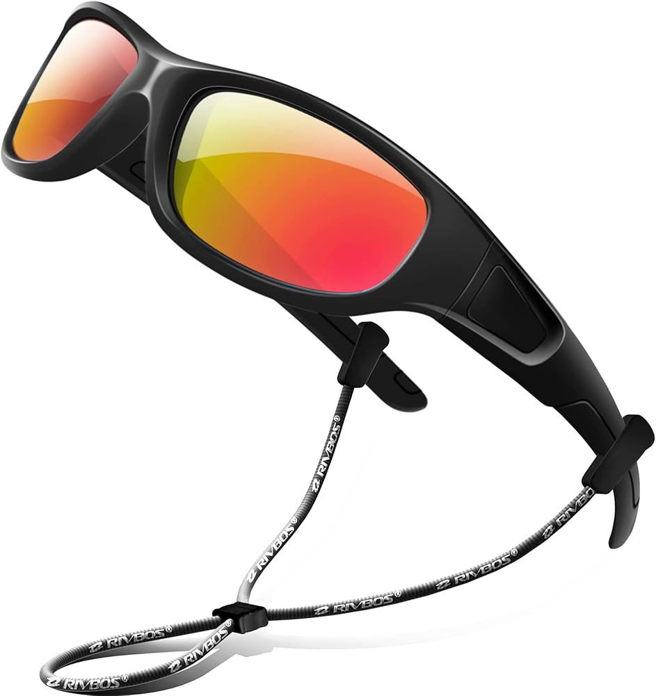 RIVBOS Kids Sunglasses Polarized UV Protection Flexible Rubber Glasses Shades with Strap for Boys... | Amazon (US)