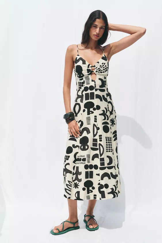 PRINTED CUT OUT DRESS | Zara US