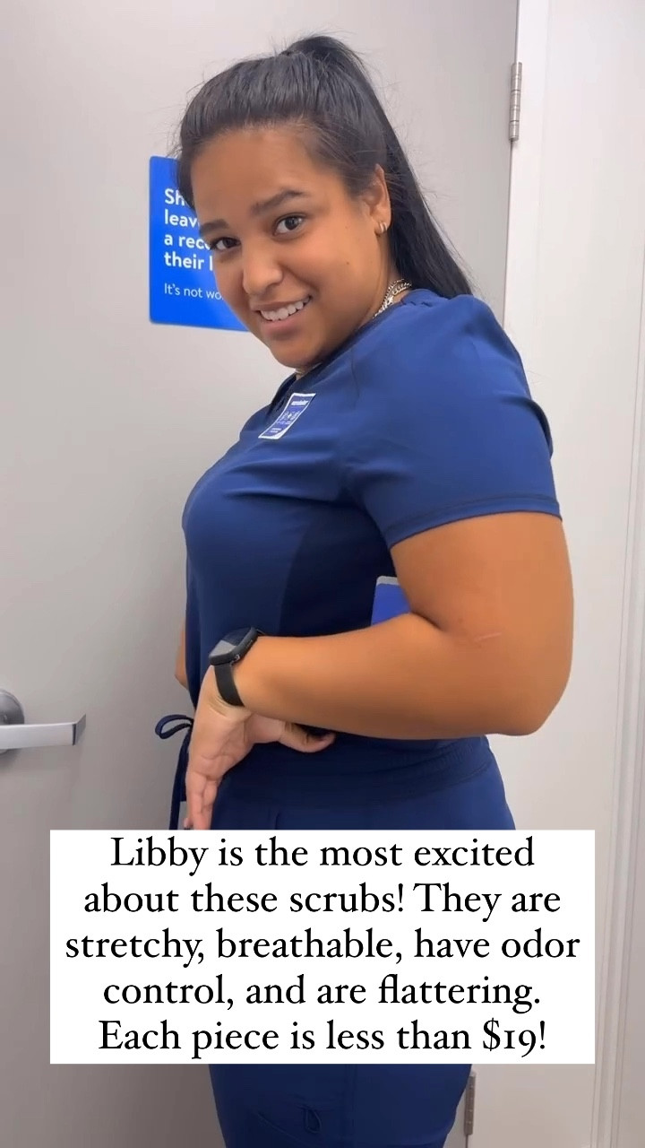 These scrubs are an amazing buy! Less than $19 for each piece. They have odor control, moisture control, are stretchy, breathable, and are flattering. Lots of color options. Size down if you are between sizes. #nurse #nursingschool 

#LTKFindsUnder50 #LTKWorkwear #LTKMidsize
