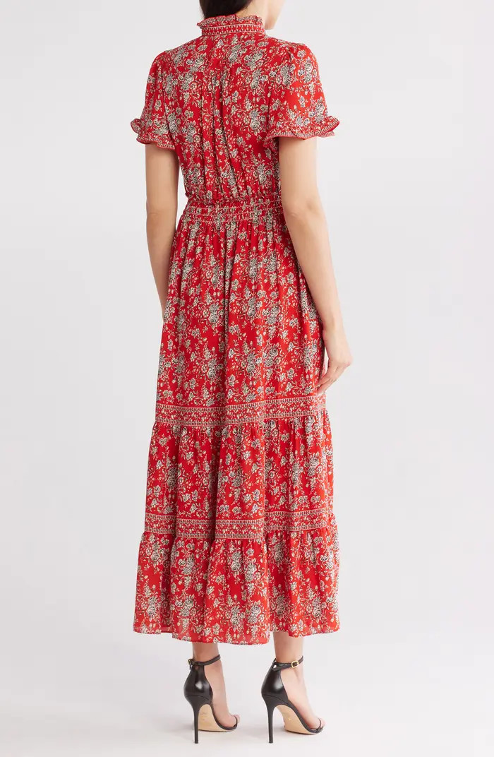 MAX STUDIO Smocked Flutter Sleeve Maxi Dress | Nordstromrack | Nordstrom Rack