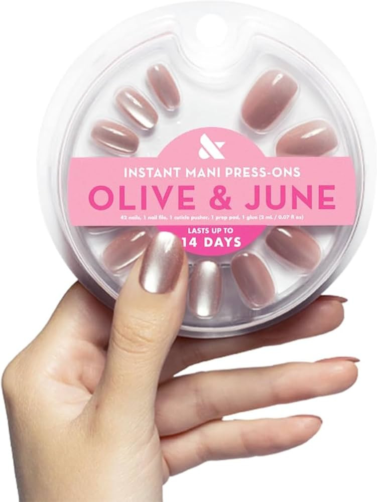 Olive & June Instant Mani Press-On Nails (Glue) | 42 Fake Nails, 21 Sizes | Non-Toxic, Long-Lasti... | Amazon (US)
