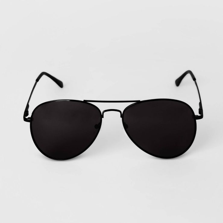 Men's Aviator Metal Sunglasses - Goodfellow & Co™ Black | Target