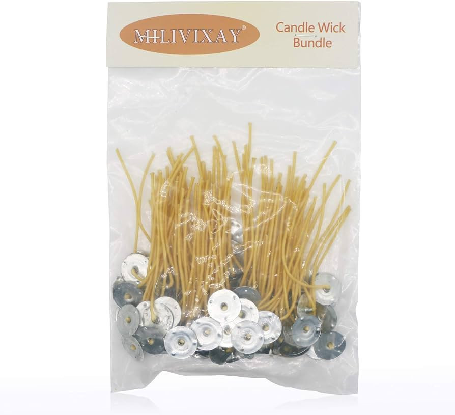 MILIVIXAY 3.5 Inch Hemp Wick,100 Piece Hemp Candle Wicks, Pre-Waxed by 100% Natural Beeswax & Tab... | Amazon (US)