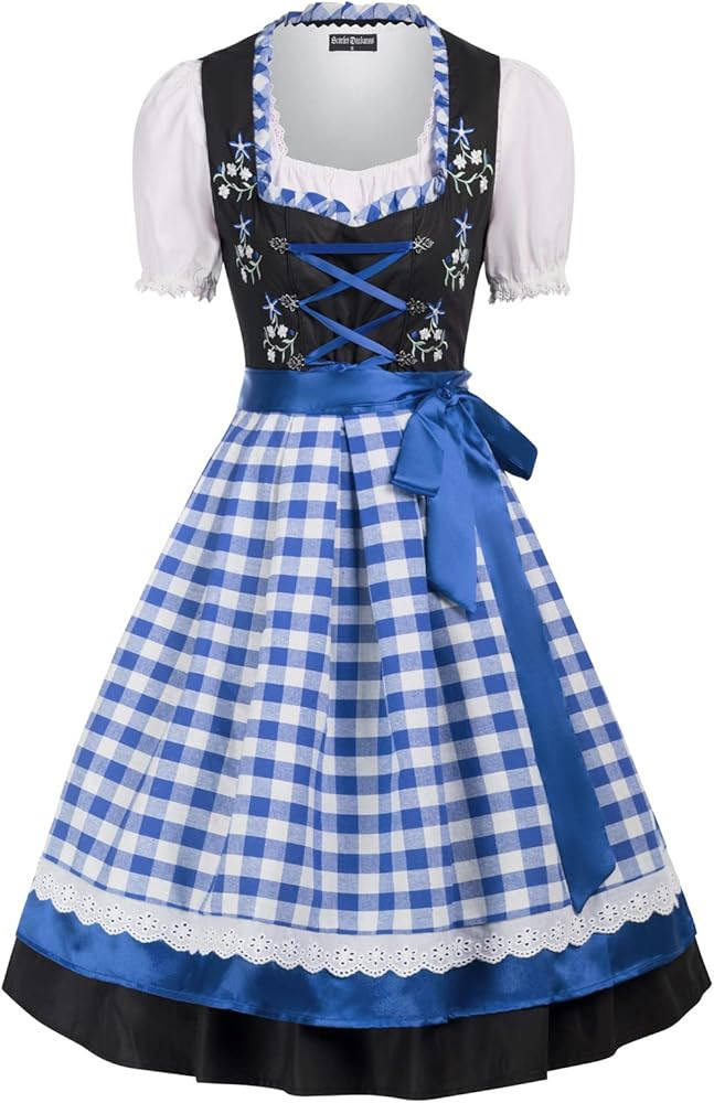 Scarlet Darkness Oktoberfest Costumes Women 3 Pcs/Set German Dress Dirndl Dresses | Amazon (US)