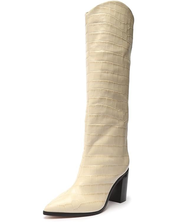 SCHUTZ Women's Maryana Block Heels Knee High Boot | Amazon (US)