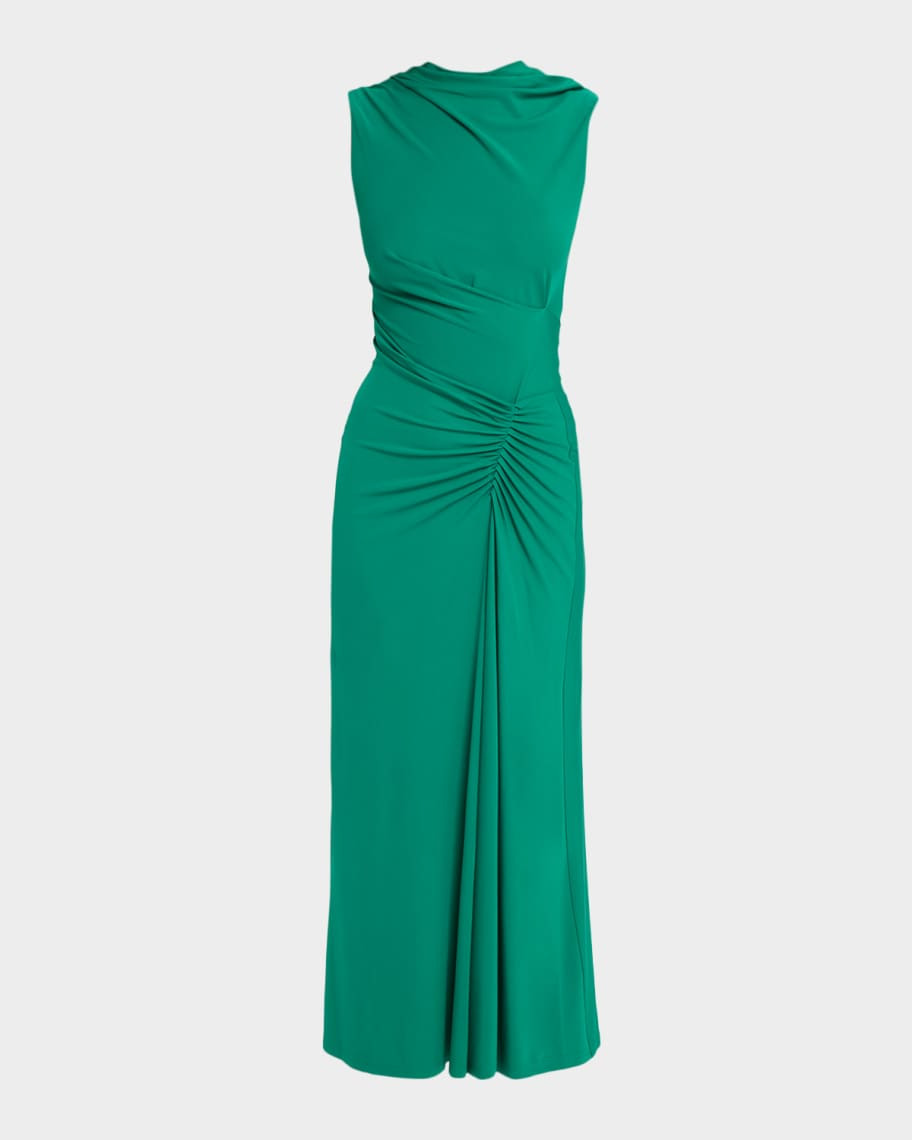 Acacia Draped Jersey Midi Dress | Neiman Marcus