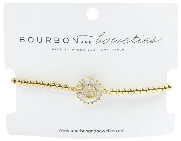 Initial Adjustable Bracelet -  Gold | Bourbon and Boweties