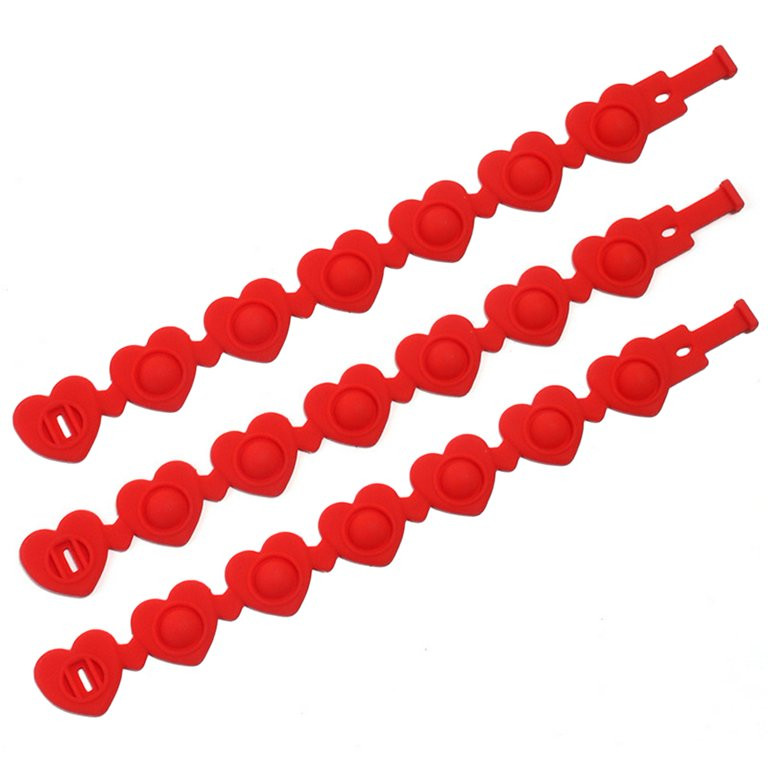 dnusflzt 3Pcs Fidget Bracelet,Silicone Heart-shaped Push Bubble Wristbands Sensory Toy for Kids S... | Walmart (US)