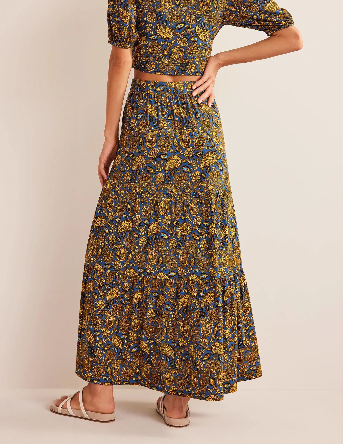 Jersey Maxi Skirt - Harvest Gold, Paisley Terrace | Boden (US)