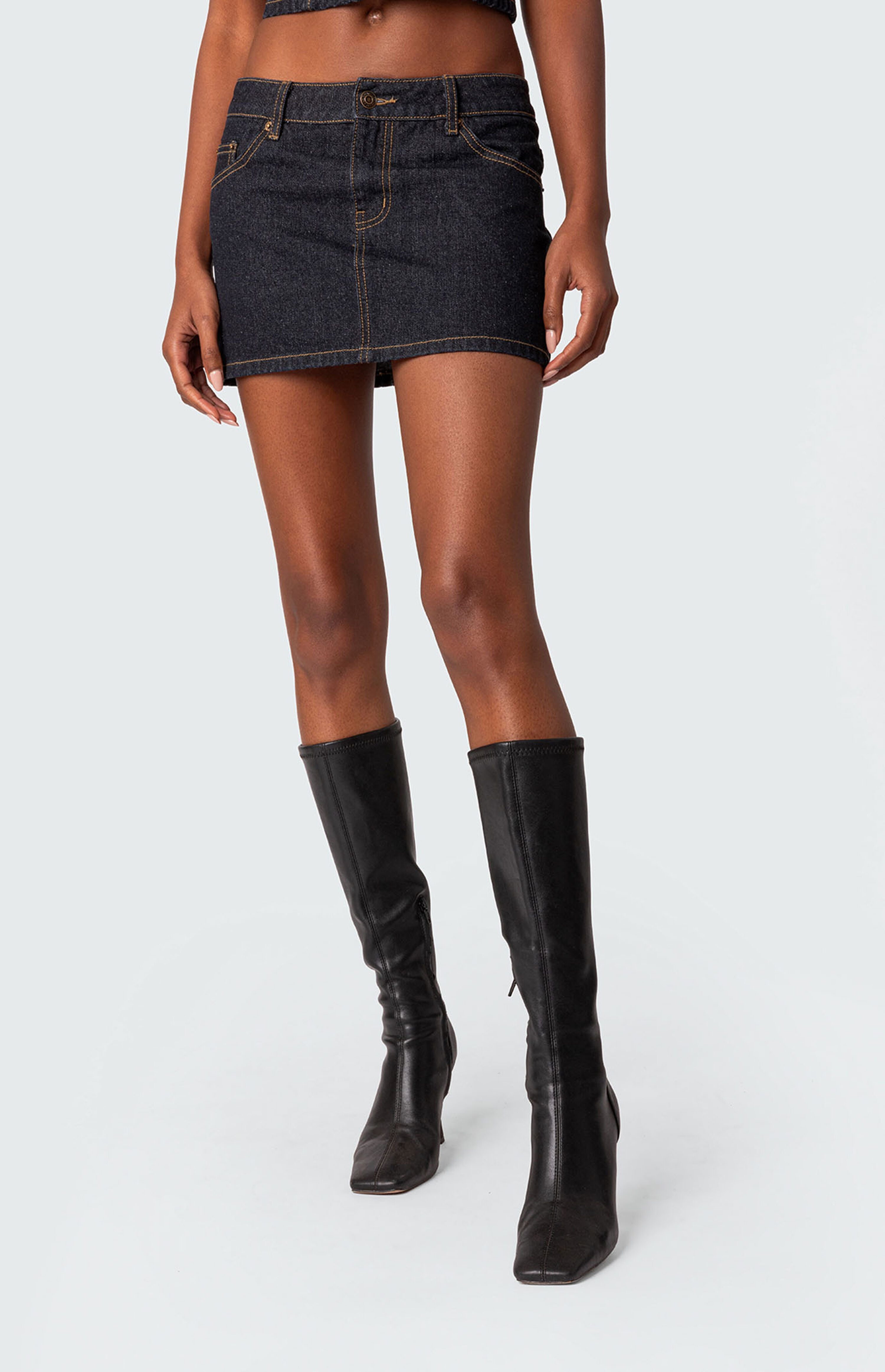 Edikted Foster Washed Denim Mini Skirt | PacSun