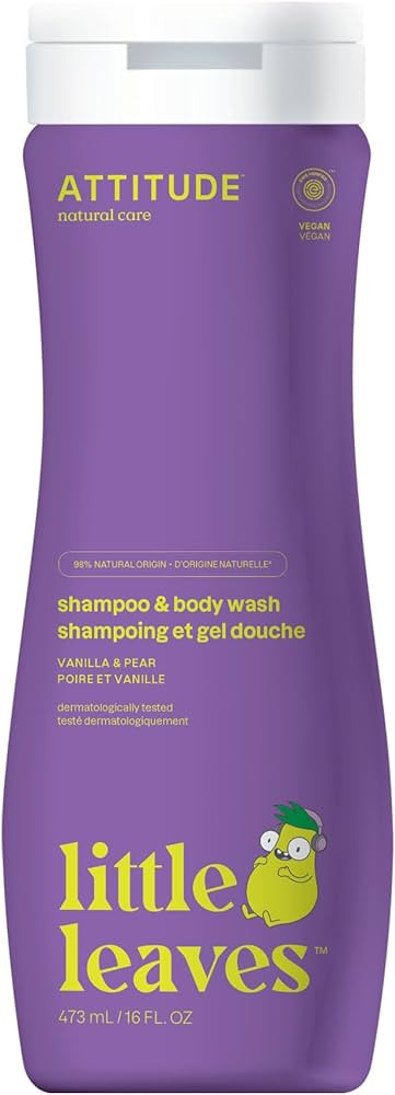 ATTITUDE Shampoo and Body Wash for Kids, EWG Verified Hair and Body Cleanser, Dermatologically Te... | Amazon (US)