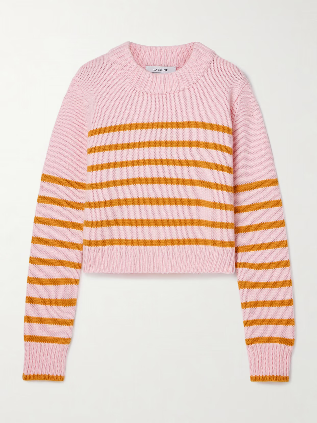 La Ligne - Mini Marina Striped Wool And Cashmere-blend Sweater - Pink | NET-A-PORTER (US)