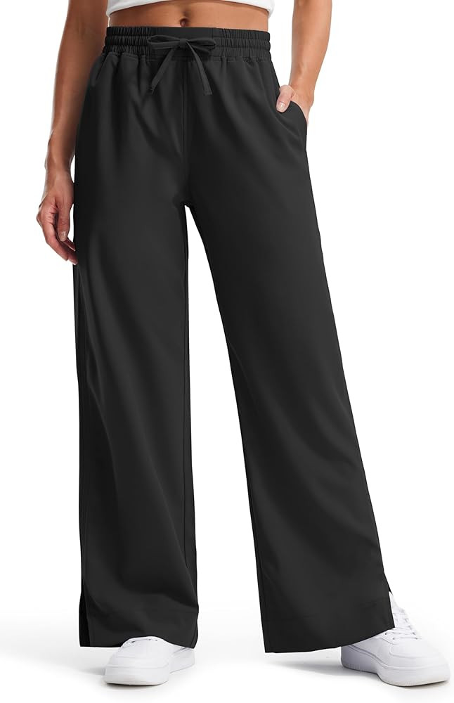 Libin Women's Lightweight Wide Leg Pants 27"/29" High Waisted Casual Work Pants Lounge Flowy Trou... | Amazon (US)